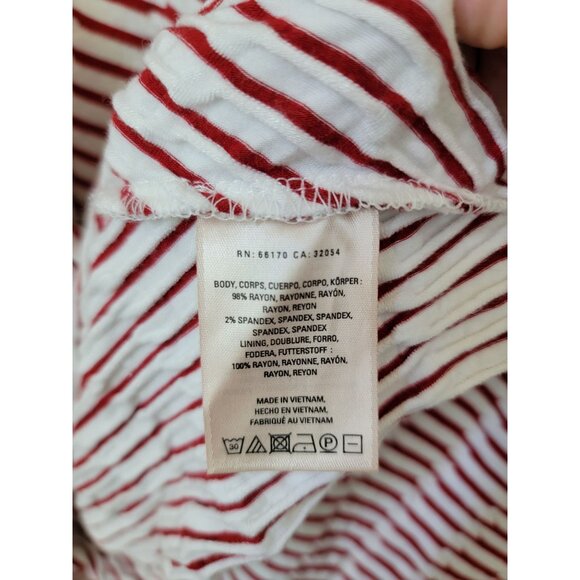 Anthropologie Maeve Caleta Strapless Red White Striped Handkerchief Hem Dress M - Picture 6 of 9